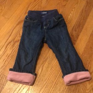 Fleece lined jeans